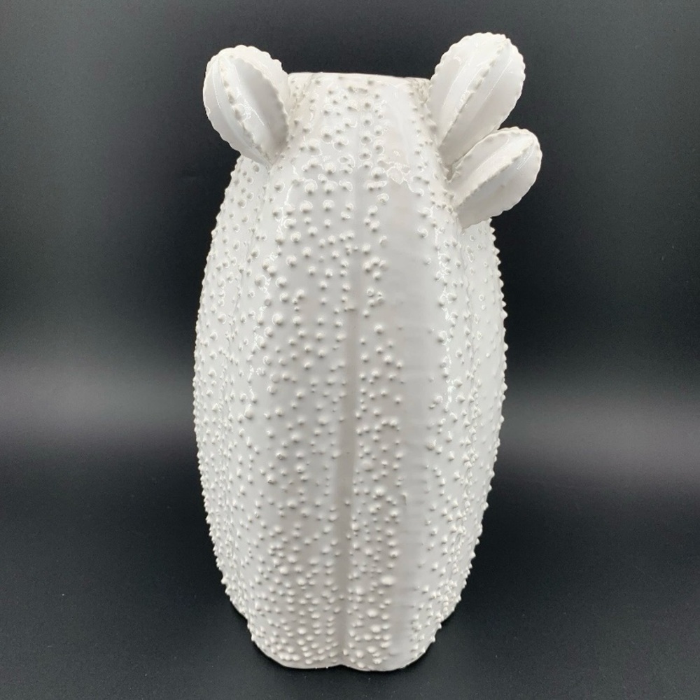 Christopher Kennedy Ceramic Cactus Vase White 11” Modern Decor